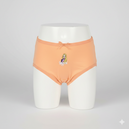 Girls Cotton Jersey Panties Pack of 2 | Barbie Design Red & Peach