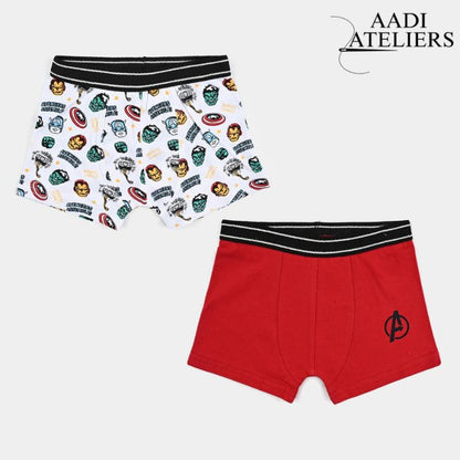 Boys Cotton Jersey Boxer Pack of 2 | Avengers Design Multi & Red