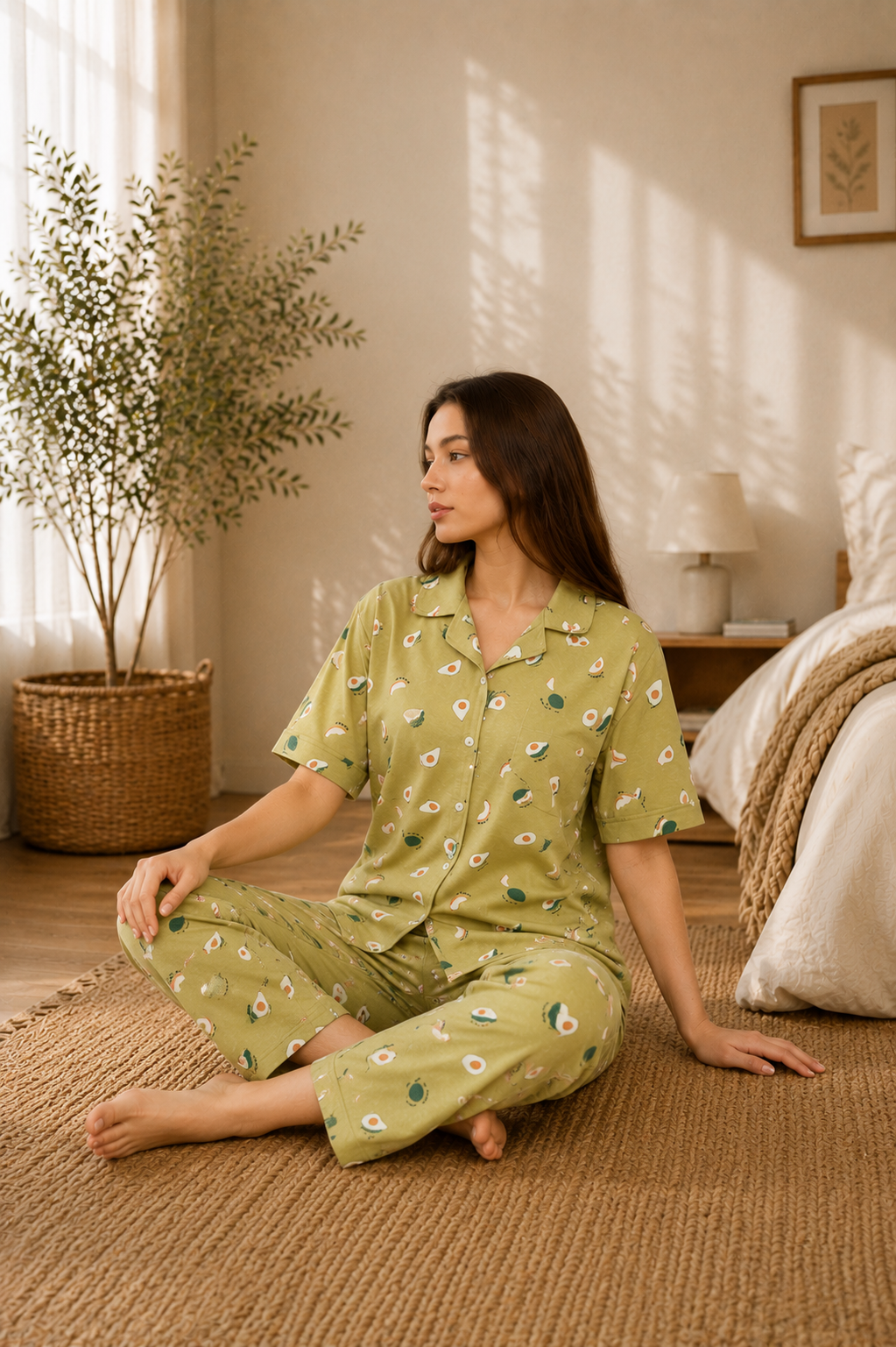 Front Open Avocado - PJ Set