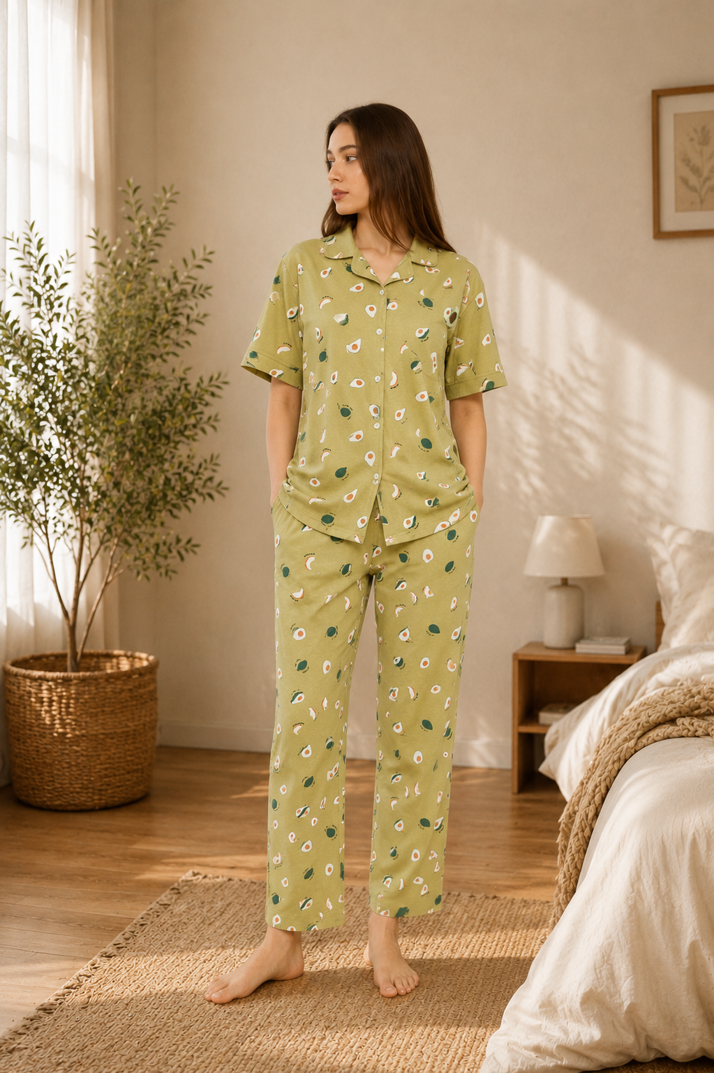Front Open Avocado - PJ Set