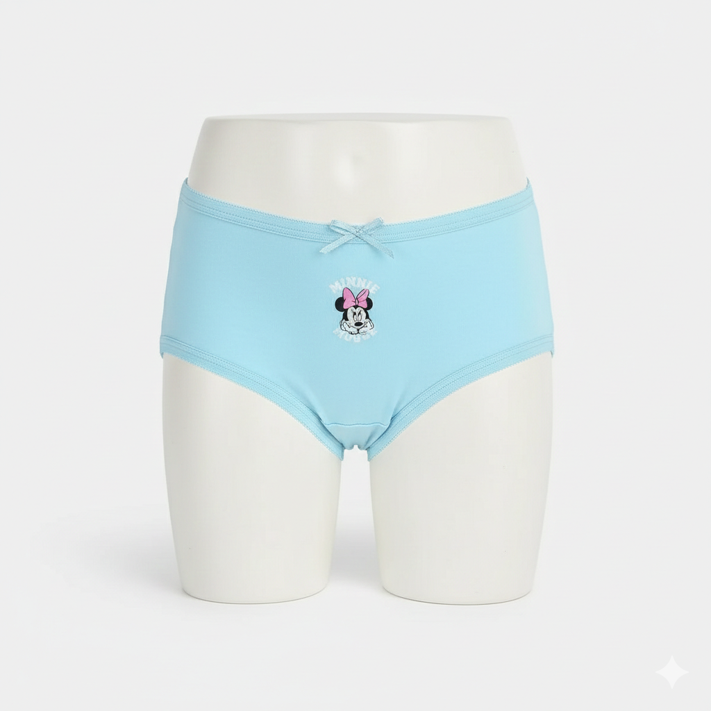 Girls Cotton Jersey Panties - Pack of 2 | MinnieMouse Desing-Blue&white