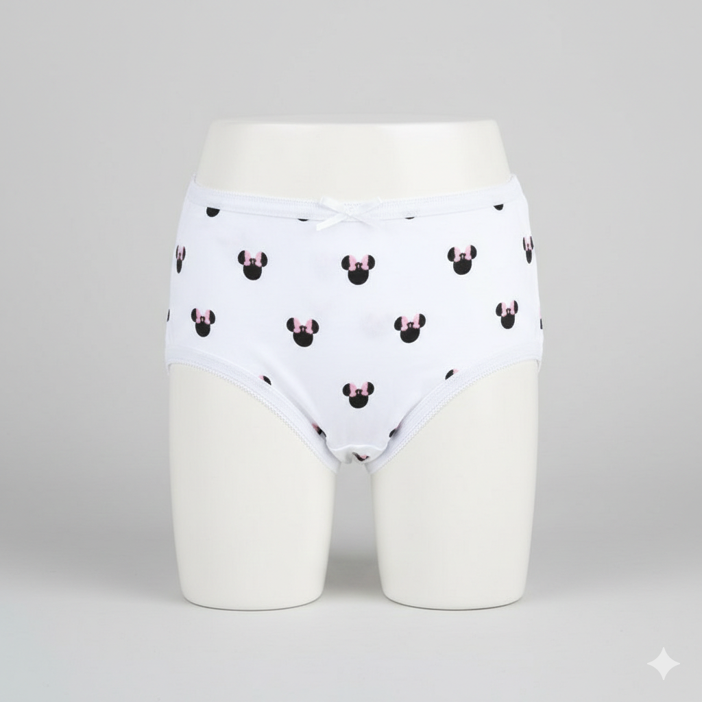 Girls Cotton Jersey Panties - Pack of 2 | MinnieMouse Desing-Blue&white