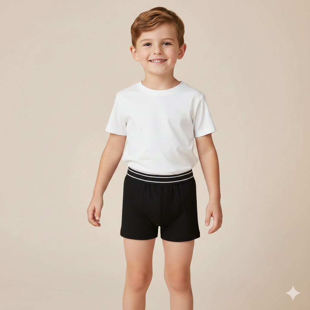 Boys Cotton Jersey Basic  Boxer - Pack oF 2 | Basic Design White & Black
