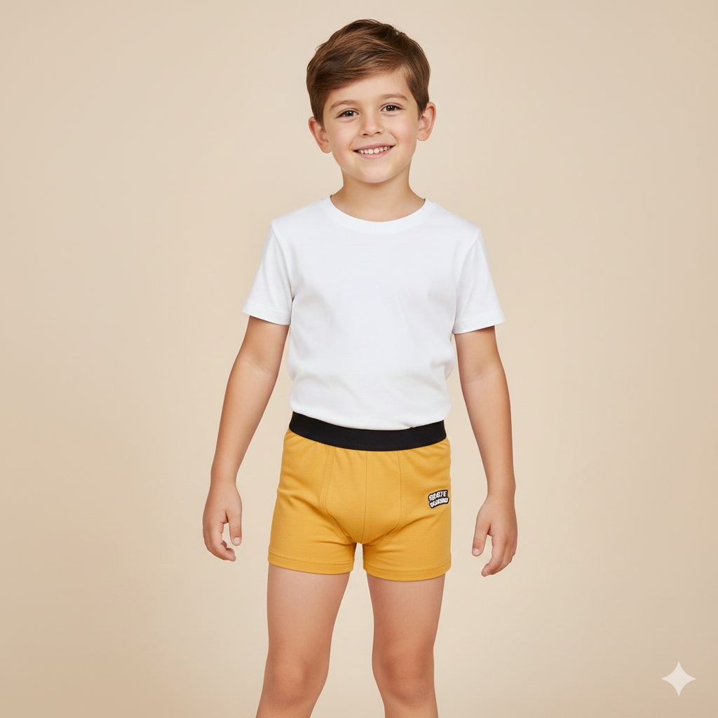 Boys Cotton Jersey Boxer Pack of 2 | Skate Board Design - Blue & Citrus