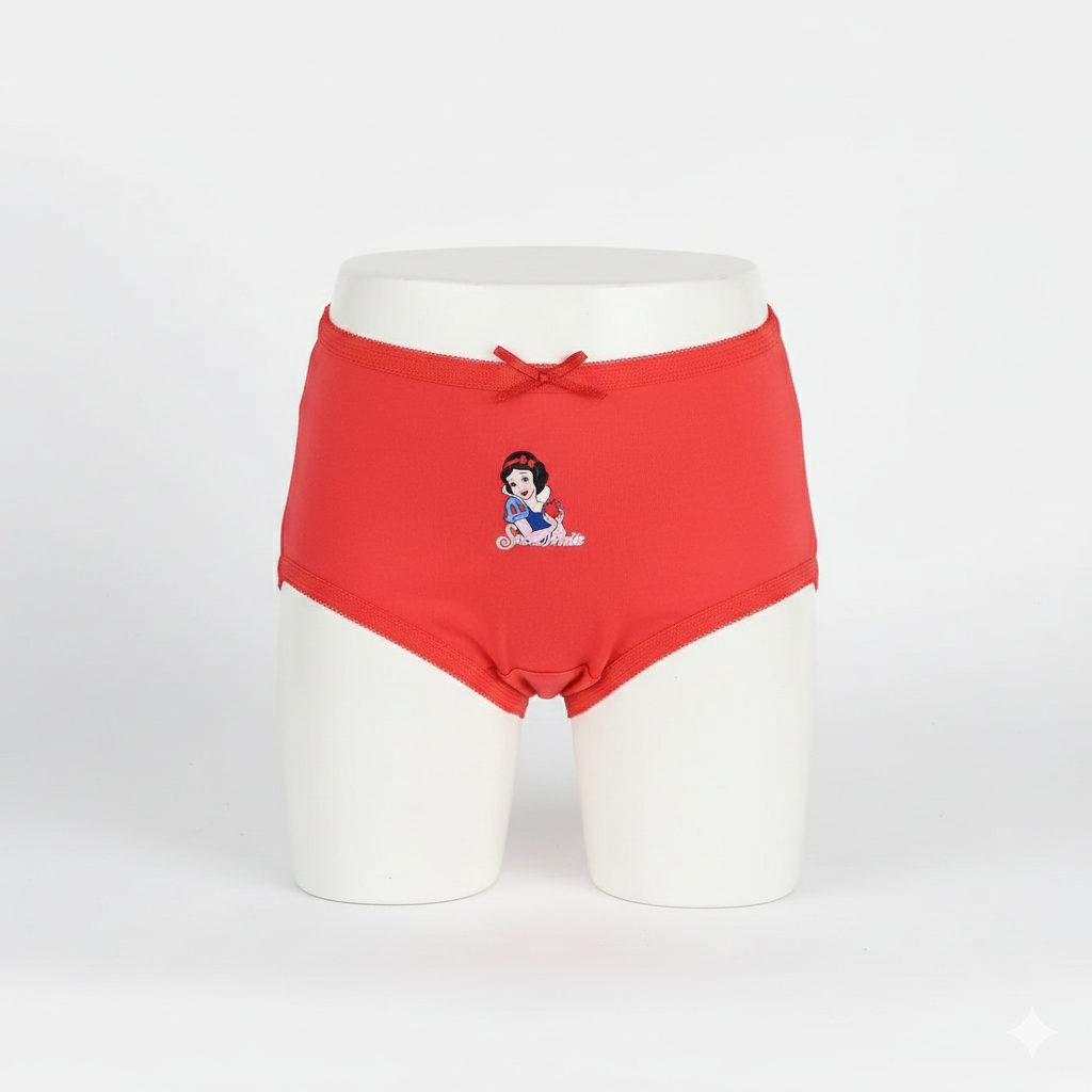 Girls Cotton Jersey Panties Pack of 2 | Barbie Design Red & Peach