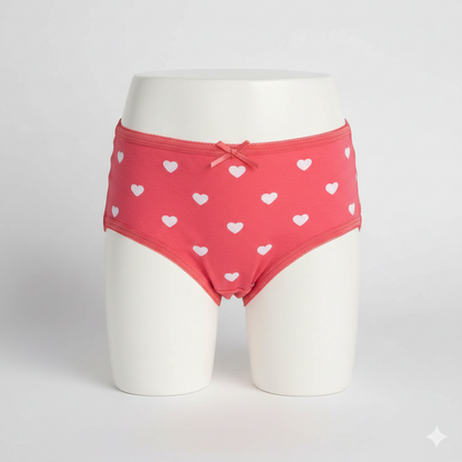 Girls Cotton Jersey Panties | Pack of 2 | Hearts-Pink&White