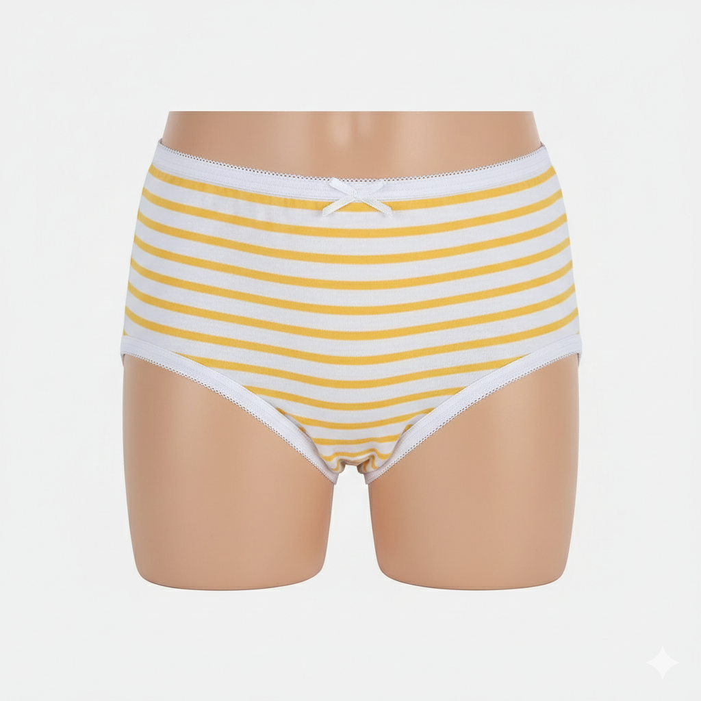 Girls Cotton Jersey Panties Pack of 2 | Flower & Stripe