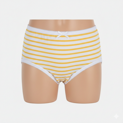 Girls Cotton Jersey Panties Pack of 2 | Flower & Stripe