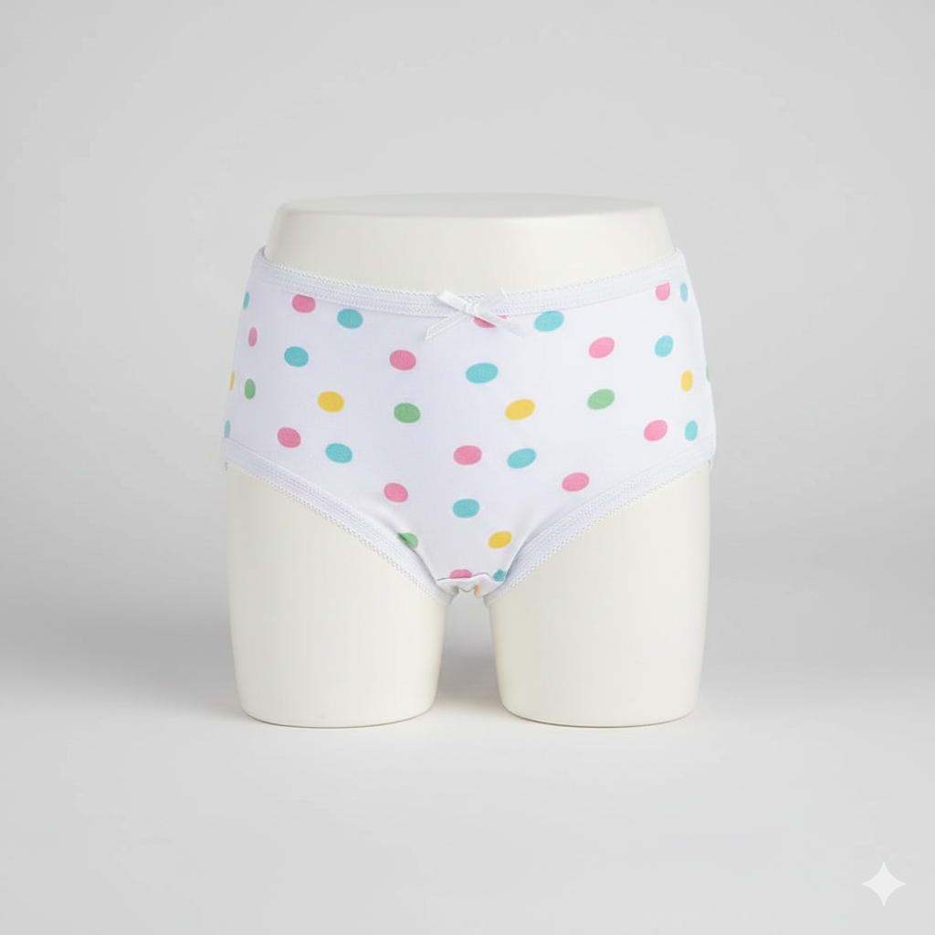 Girls Cotton Jersey panties | Pack of 2 |  Polka Dots-Navy&White