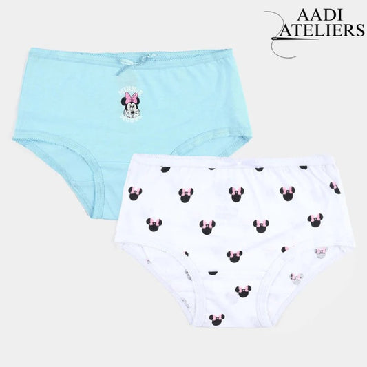 Girls Cotton Jersey Panties - Pack of 2 | MinnieMouse Desing-Blue&white