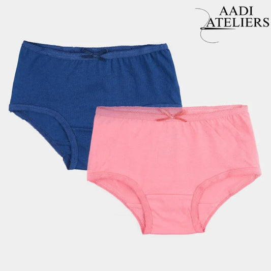 Girls Cotton Jersey Panties | Pack of 2 | Basic-Navy&Pink