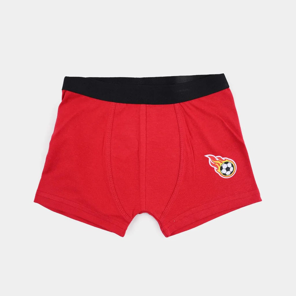 Boys Cotton Jersey Boxer Pack of 2 | Football Design - Light Blue & Red