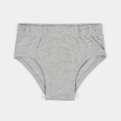 Boys Cotton Jersey Brief Basic Pack of 2 | Solid Design Hash Grey & Black
