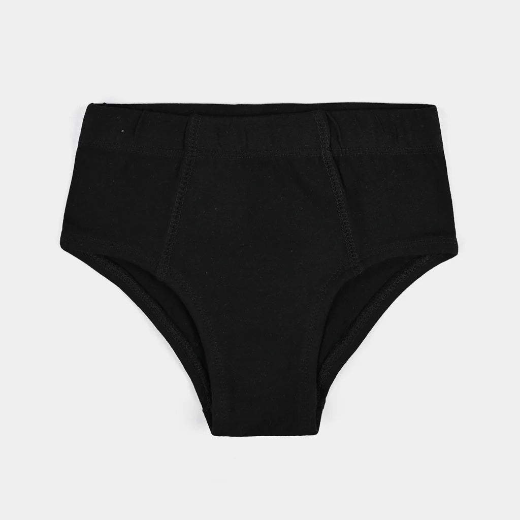 Boys Cotton Jersey Brief Basic Pack of 2 | Solid Design Hash Grey & Black