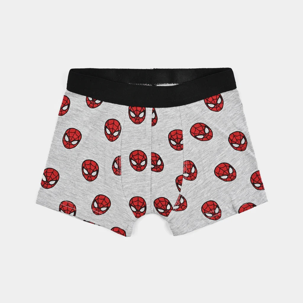 Boys Cotton Jersey Boxer-Pack Of 2 | Spider Man Design - Hash Gray & Navy Blue