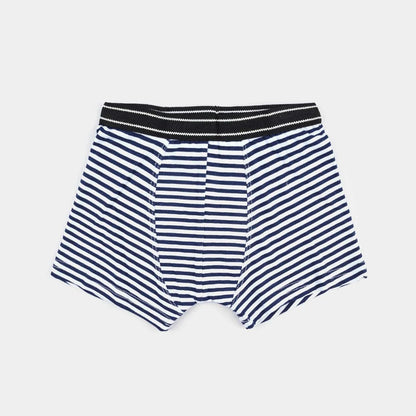 Boys Cotton Jersey Boxer Pack of 2 | Stripe Design  Black & Blue