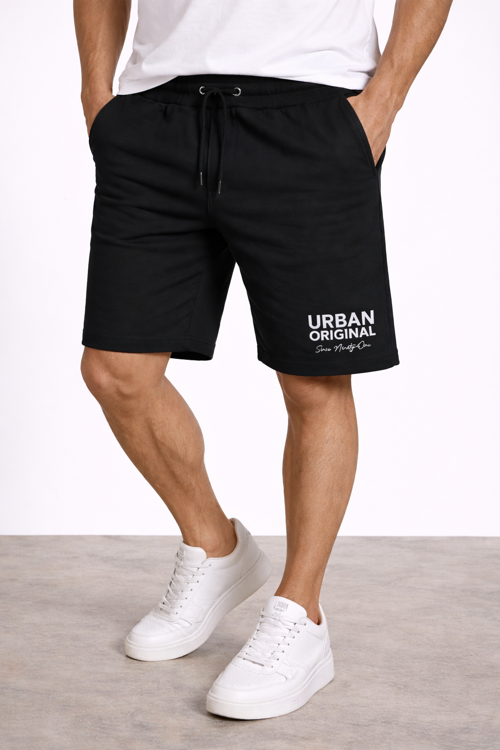 Men’s Premium Fleece Shorts – Relaxed Fit Casual Lounge Shorts (Black)