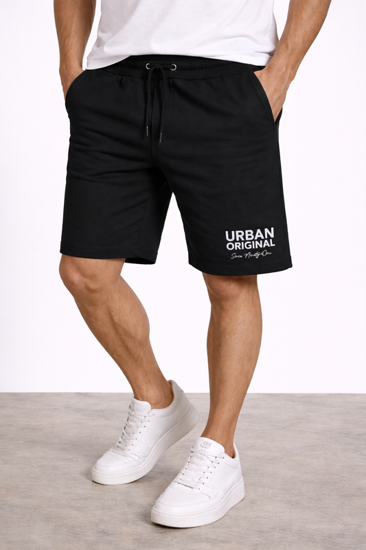 Men’s Premium Fleece Shorts – Relaxed Fit Casual Lounge Shorts (Black)