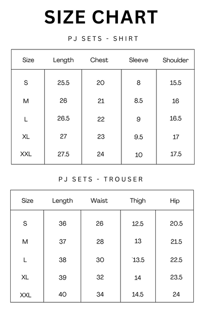 Front Open Pj Set - Black